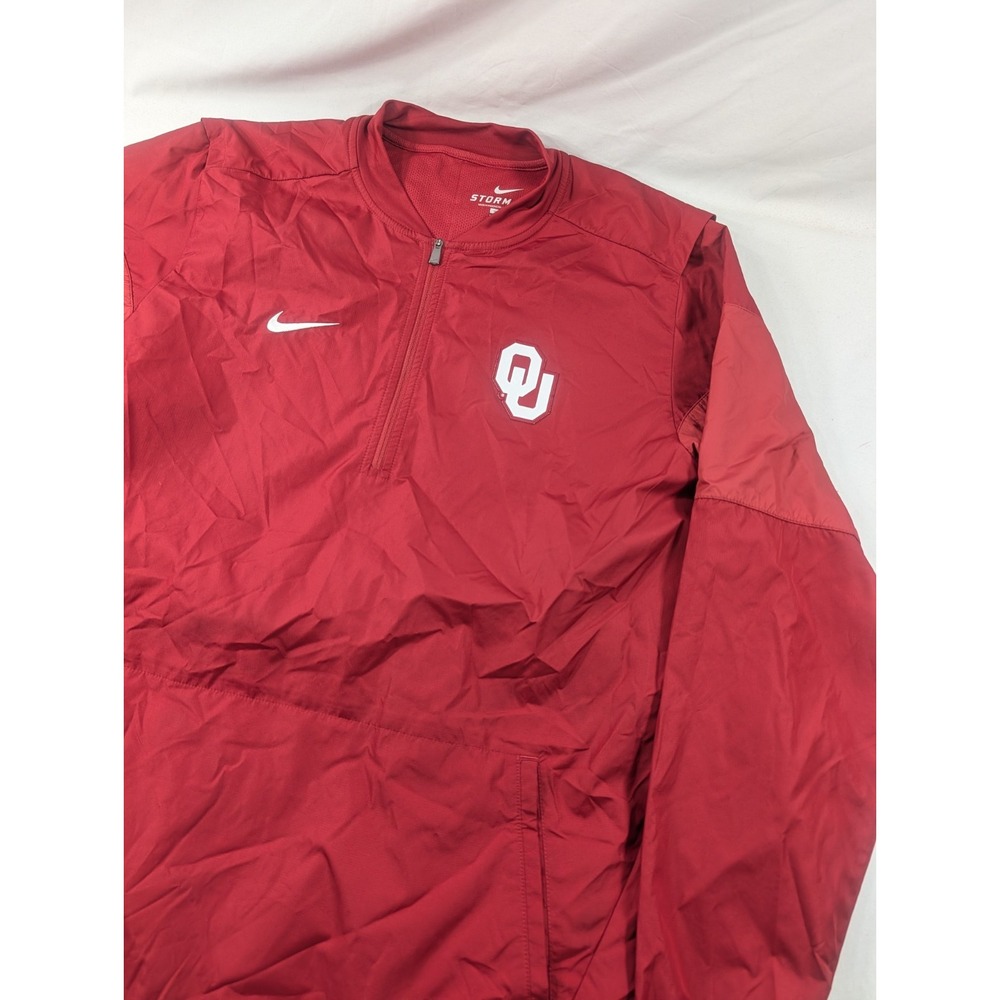 Nike Storm Fit Oklahoma Sooners 1/4 Zip Wind Jacket Boomer Pullover Mens Large